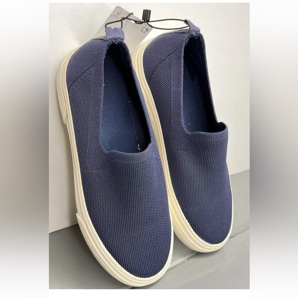 Zara Knit Mesh Slip On Sneakers Shoes Navy Size 35EU/5-5.5US New W/Tags - Picture 7 of 9
